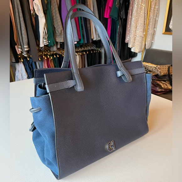 Cole Haan Grand Ambition Side Cinch Satchel, Navy/Blue - Picture 3 of 12